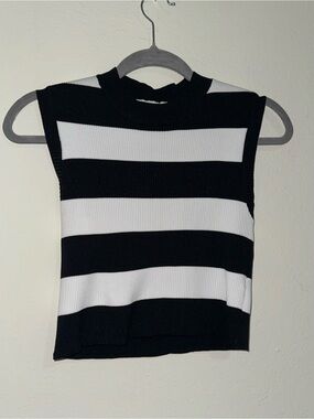 Sincerely Jules Black & White Striped Sleeveless Knit Tank